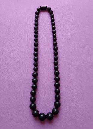 Винтажное черное ожерелье, бусы с закруткой, 50-60 годы прошлого века