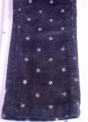 Вельветовые треггинсы с серебряными звёздами, штаны, 86- 92, h&m, бирка6 фото