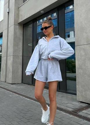 Костюм з шортами сірий    📌модель: 810