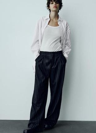 Полосатые брюки штаны со строчками zara