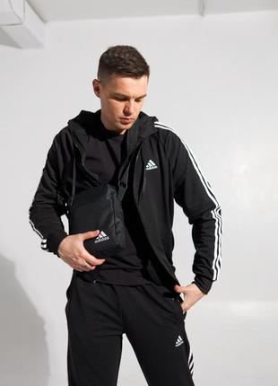 🎁 барсетка • спортивний костюм з лампасами та капюшоном adidas2 фото