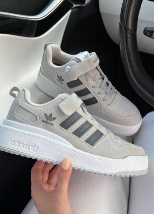 Кросівки adidas forum beige black2 фото