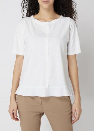 Marc cain блуза футболка кофта базовая белая рюши баска белая6 фото