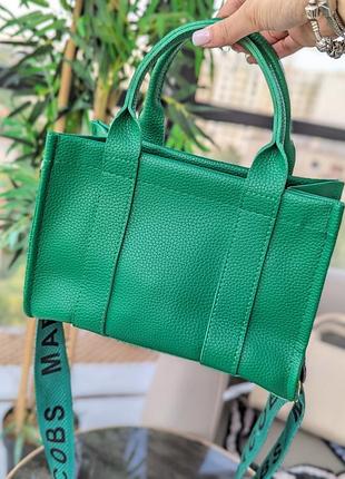 Сумка шоппер marc jacobs tote bag мини зеленая 5