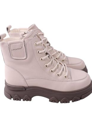 Черевики жіночі li fexpert молочні натуральна шкіра, 40