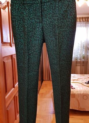 Брюки h&m с изумрудным люрексом