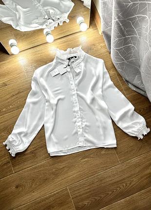Стильная белая шифоновая блуза из новых коллекций zara 🤍