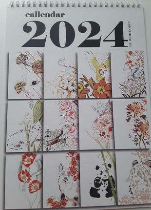 Перекидной календарь 2024. авторские рисунки.1 фото