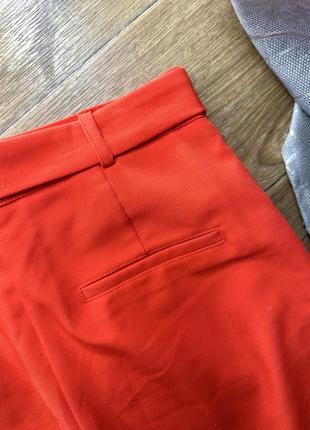 Красные брюки на высокой посадке с поясом ❤️3 фото