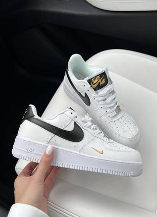 Air force 1 white black gold знижка1 фото