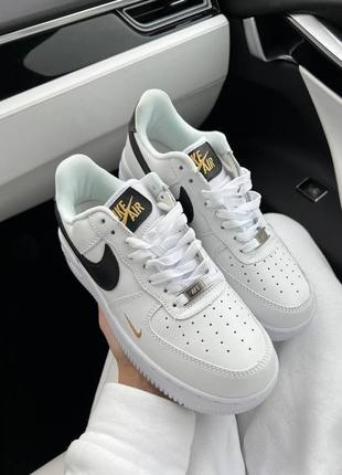 Air force 1 white black gold знижка3 фото