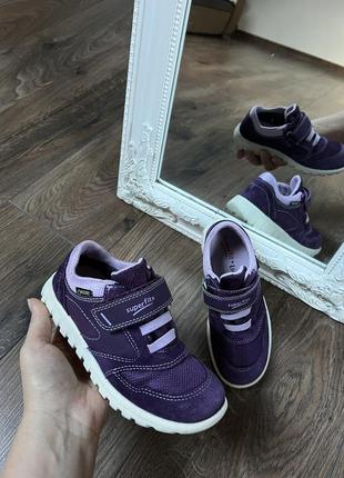 Фиолетовые кроссовки детские замшевые кроссовки на липучках 30р качественные кроссовки super fit