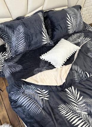 Велюровое постельное белье евро