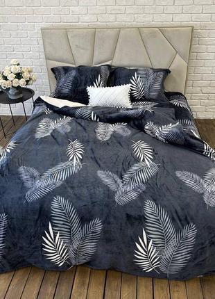 Велюровое постельное белье евро