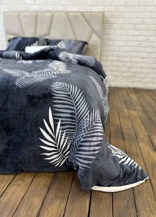 Велюровое постельное белье евро