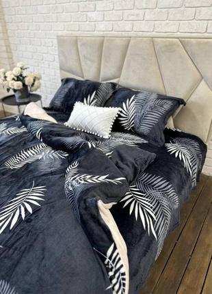 Велюровое постельное белье евро