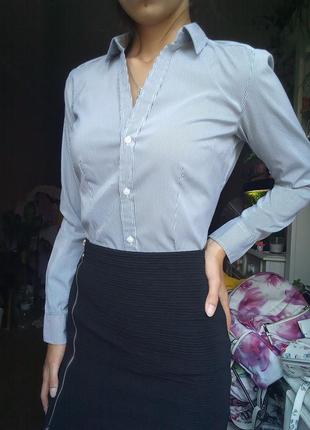 Классическая рубашка в офис, школьная рубашка, блузка на пуговицах, женская рубашка1 фото