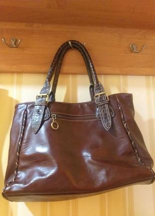 Темно коричнева жіноча сумка, ділова сумка2 фото