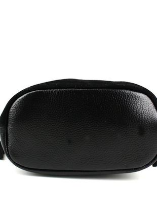 Женская сумка-планшет из натуральной кожи с натуральной замшей borsacomoda 87802302 черная6 фото