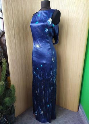 Платье с резными подолом h&m silk blend