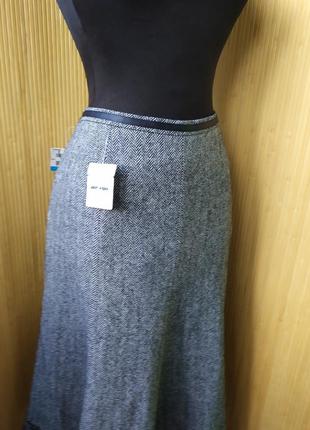 Шерстяная юбка в елочку с вышивкой gerry weber4 фото
