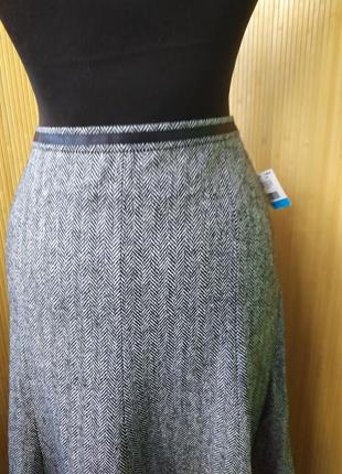Шерстяная юбка в елочку с вышивкой gerry weber6 фото