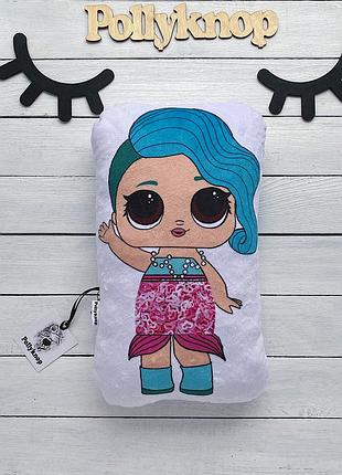 Подушка іграшка,двостороння плюшева лялька лол
