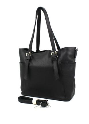 Женская деловая сумка из натуральной кожи borsacomoda 639023 черная