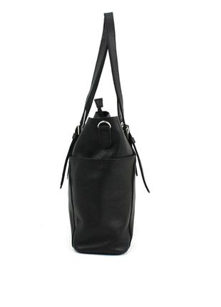 Женская деловая сумка из натуральной кожи borsacomoda 639023 черная3 фото