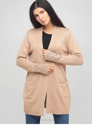 Женский базовый кардиган анатомической ткани розово-пудрового цвета