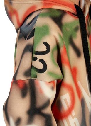 Підліткове худі оверсайз, утеплена велика объємна кофта толстовка для підлітків стріт-арт графіті на флісі6 фото