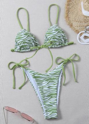 Купальник shein zebra print bikini — m