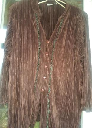 Шикарна нарядна блузка плісе bassini батал xxxl