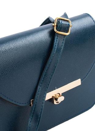 Жіноча сумка-клатч зі шкірозамінника синя valiria fashion 4detbi-184-68 фото