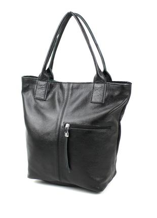 Кожаная сумка-шоппер borsacomoda 811023-1 черная