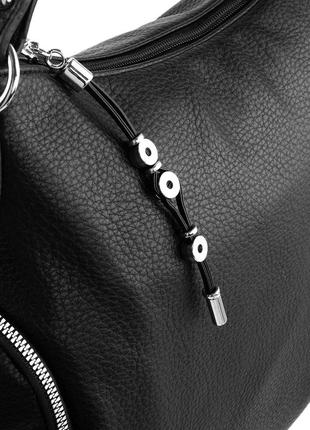Женская повседневная сумка из кожзама черная valiria fashion oda9096-27 фото