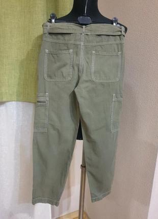 Штаны карго, брюки  с накладными карманами zara,4 фото