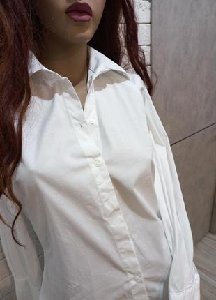 Стильная, красивая,базовая,фирменная,белая рубашка6 фото