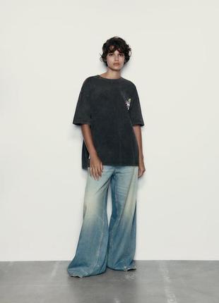 Футболка женская вареная серая zara new