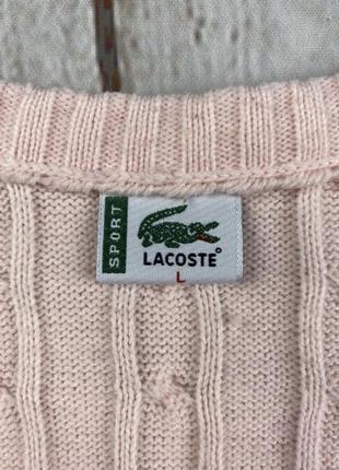 Кофта свитер женская лакоста lacoste стильная розовая бежевая пуловер джемпер4 фото