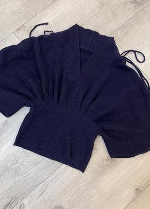 Крутая синяя кофта , свитер , шерсть 65%