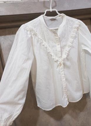 Дуже легка,натуральна ,фірменна біла блузка,сорочка,з широкими рукавами2 фото