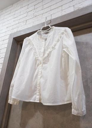 Дуже легка,натуральна ,фірменна біла блузка,сорочка,з широкими рукавами6 фото