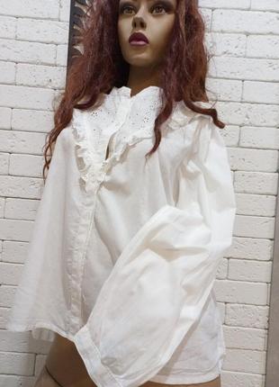 Дуже легка,натуральна ,фірменна біла блузка,сорочка,з широкими рукавами8 фото