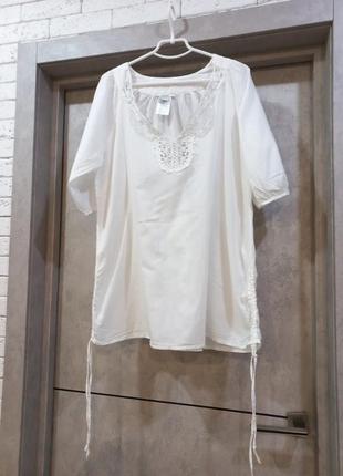 Очень легкая, стильная,фирменная 100%коттон удлиненная блузка туника2 фото