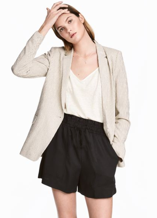 Свободные шорты бермуды на резинке высокая посадка h&m