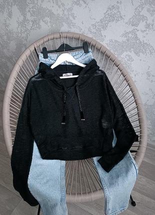 Свитшот ажур сетка с капюшоном hollister