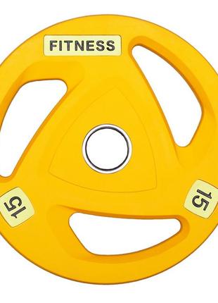 Диск для олімпійської штанги vnk pro 15 кг 1 шт млинець професійний металевий 51 мм