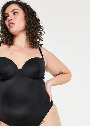 Безшовний чорний боді для контролю гладкості asos 85e/90d
