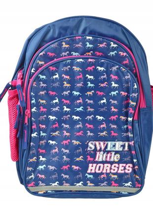 Школьный рюкзак для девочки из полиэстера paso multicolour синий